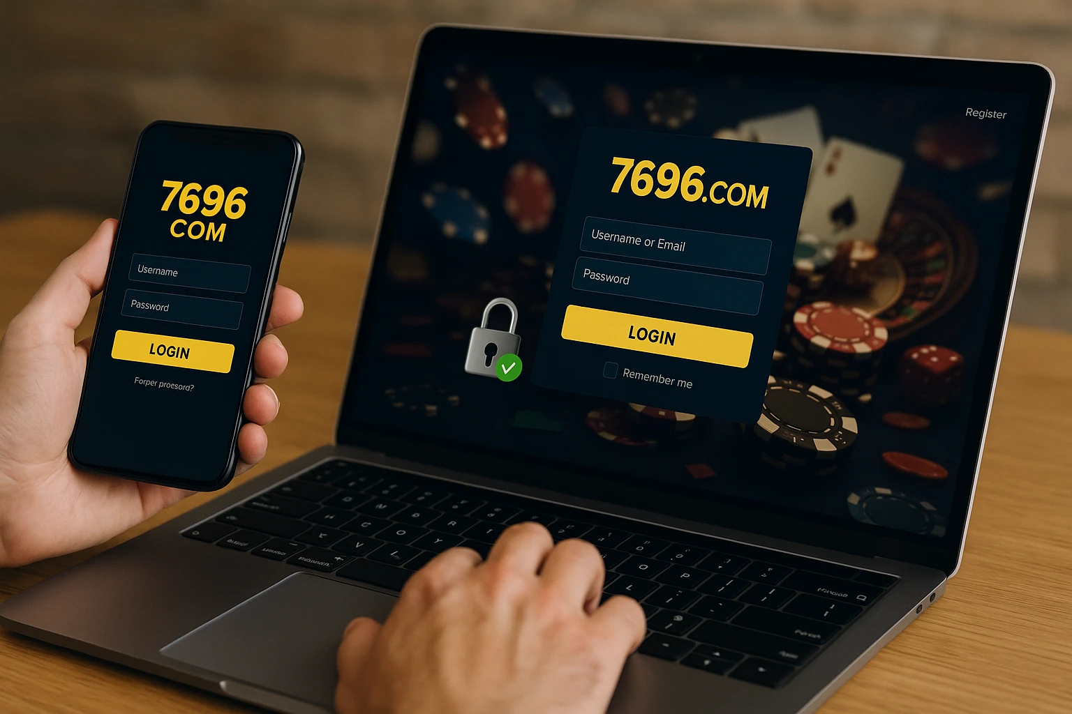 Criar uma nova Conta no plataforma 7696.COM